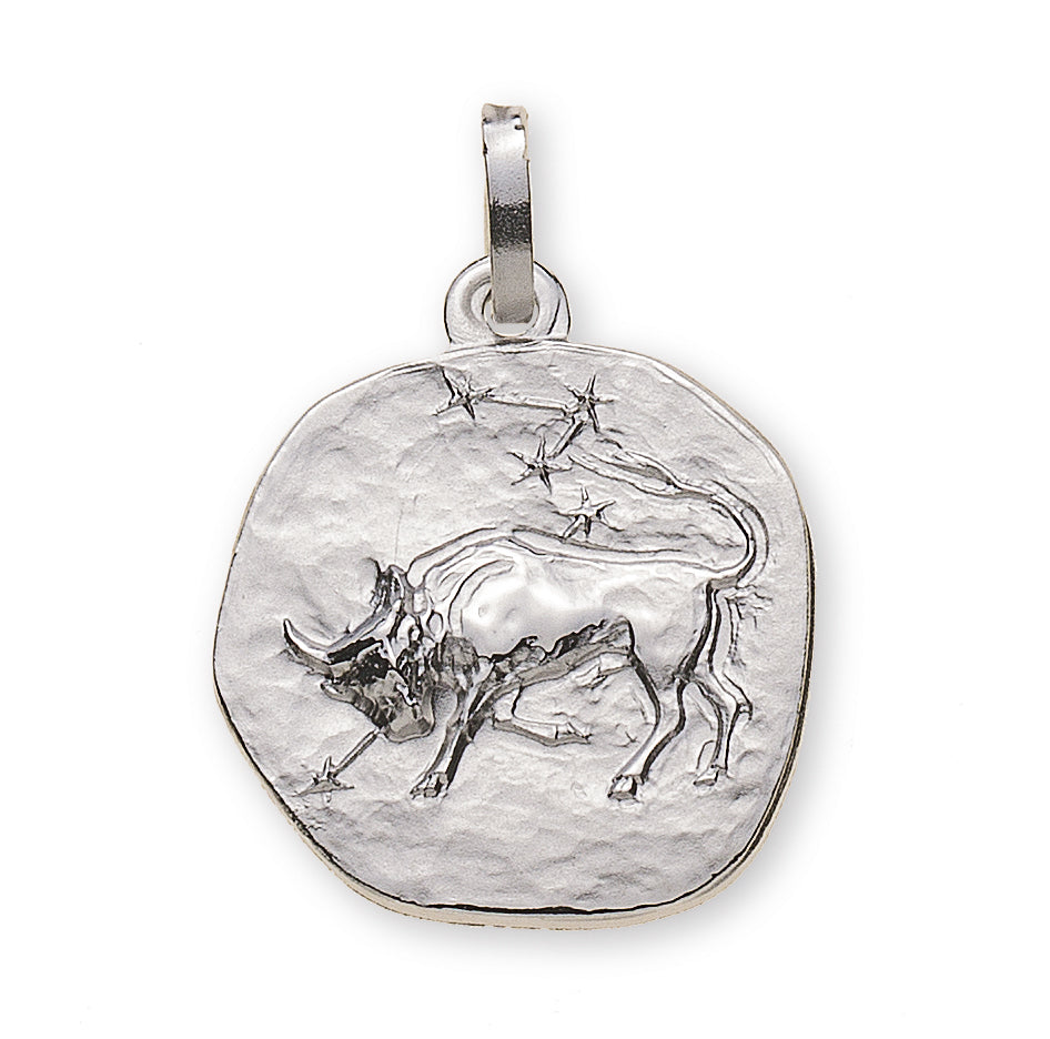 Sternzeichen Stier mit Sternbild (Weissgold 750)