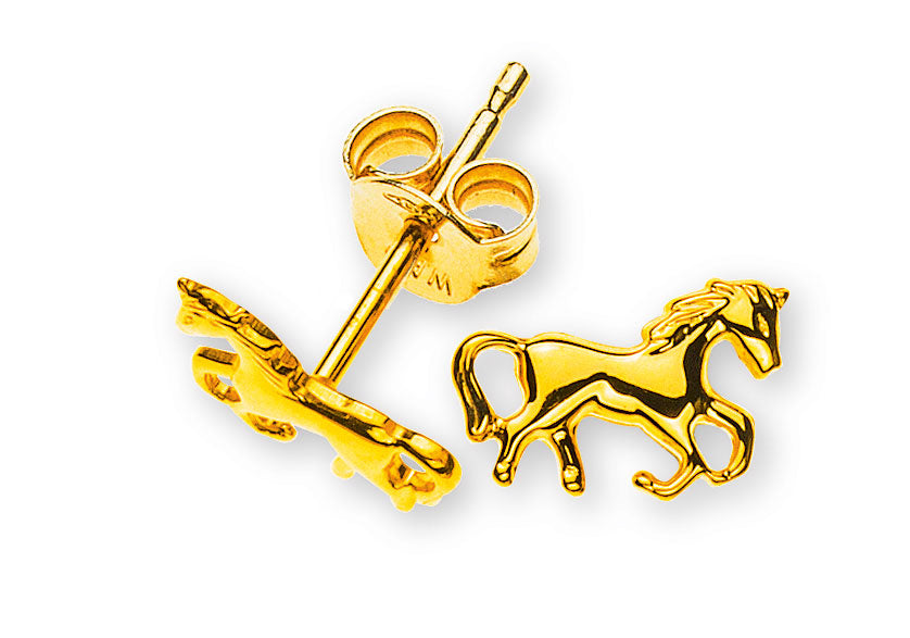 Ohrstecker Pferd (Gelbgold 750)
