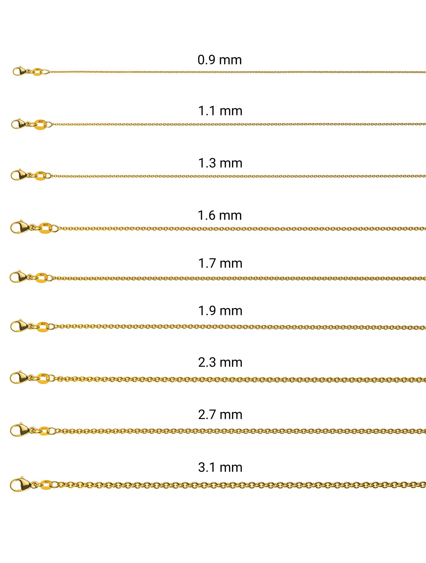 Halskette Rundanker (Gelbgold 750)
