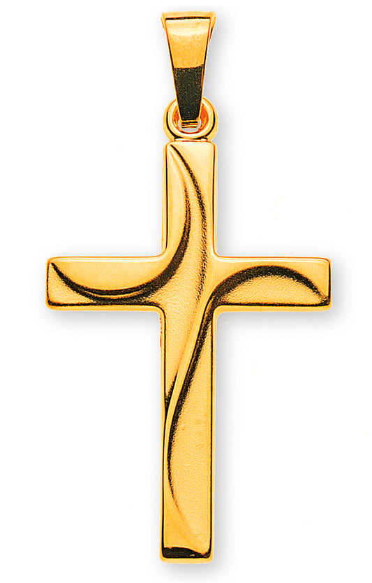 Kreuz gesandelt/poliert (Gelbgold 750)