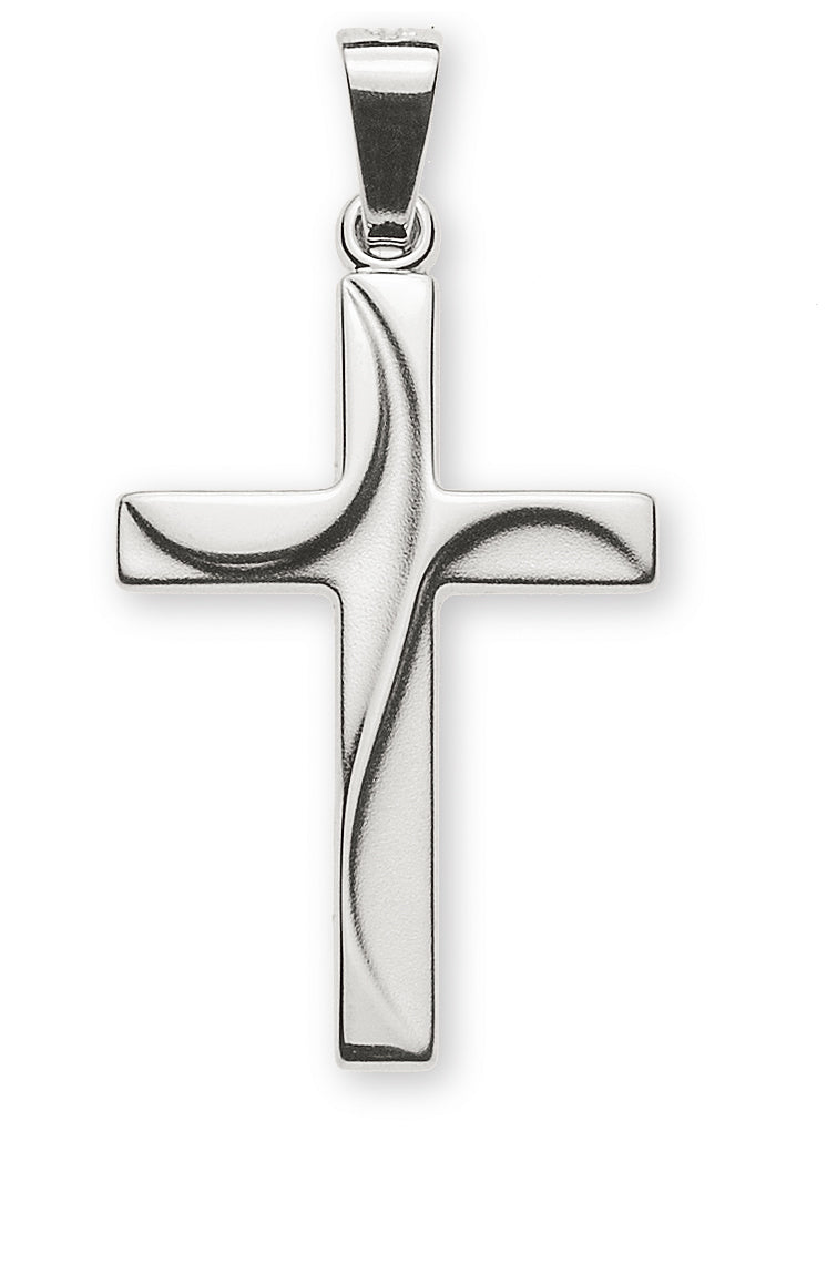 Kreuz gesandelt/poliert (Weissgold 750)