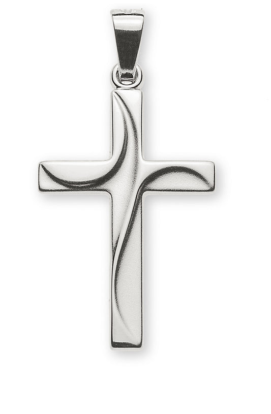 Kreuz gesandelt/poliert (Weissgold 750)