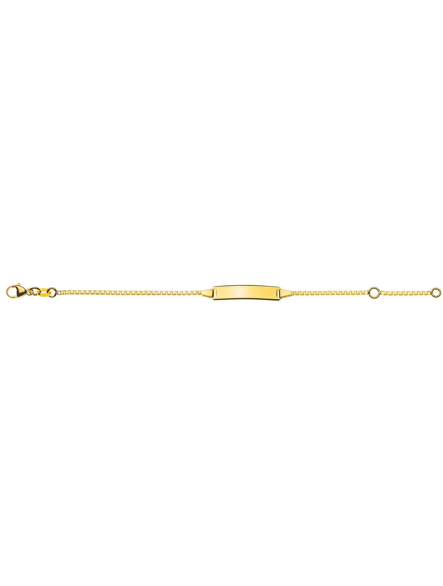 Bébé Bracelet Venezianer diamantiert mit Gravurplatte rechteckig lang (Gelbgold 750)