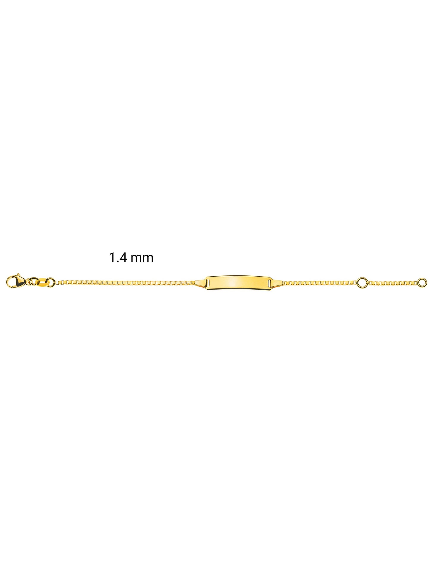 Bébé Bracelet Venezianer diamantiert mit Gravurplatte rechteckig lang (Gelbgold 750)